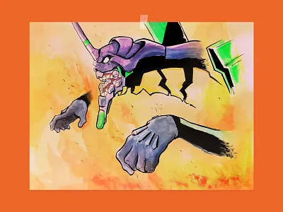 02 Inktober - Mindless anime character evangelion illustration ink inktober watercolor