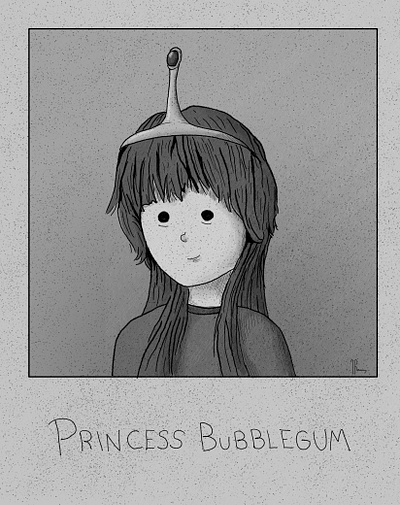 Polaroid Princess Bubblegum 2d adobe photoshop digital art digital painting illustration ilustracion