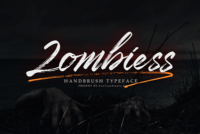 Zombiess HANDBRUSH TYPEFACE branding design font font awesome font design halloween design halloween flyer hand lettering handmade handwriting font logotype script font textures type art type design typeface typography