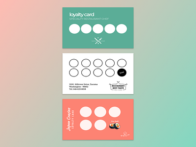 Loyalty card for restaurants. design