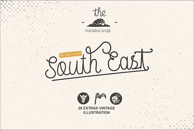 South East Monoline font badge logo badges font awesome font design lettering logo logo design logotype monoline retro font script script font typeface typogaphy vintage vintage badge vintage logo visual identity