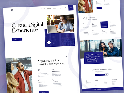 Digital Marketing Agency Landing Page 2019 trends agency animation app design blue creative direction digital agency experience homepage design isometric design landing design marketing minimal product design system trendy user experience user interface webflow website design