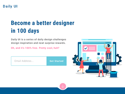 #Daily UI - Landing Page app design flat illustration illustrator minimal photoshop ui ux web website