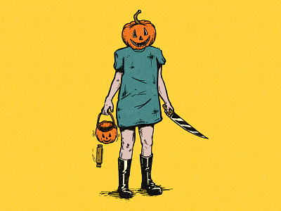 Inktober Day 4 character drawing halloween hand drawn horror illustration inktober inktober2019 line art pen and ink pumpkin vintage