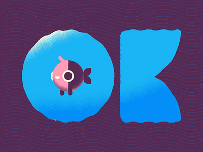 Fishception - Warmup #5 animation cute dribbbleweeklywarmup fish gif illustration lettering loop sea typography waves