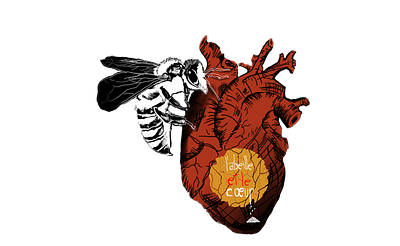 L'abeille et le coeur adobephotoshop bee design tshirtdesign wacom