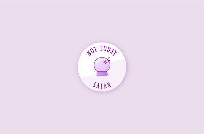 Not Today badge crystal ball halloween logo spooky stars witch