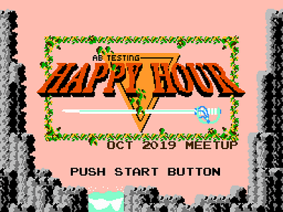 AB Testing Happy Hour Banner - The Legend of Zelda banner meetup nintendo pixel art the legend of zelda video games