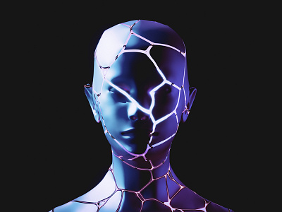 fractured. 3d 3dart abstract cgi colorful digitalart face fractured illustration render shapes
