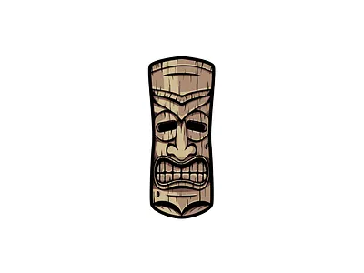 tiki adobe illustrator cartoon design hand drawn hawaii illustration logo mascot sculpture tiki vector wacom intuos