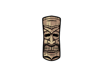 tiki adobe illustrator cartoon design hand drawn hawaii illustration logo mascot sculpture tiki vector wacom intuos