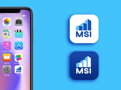 MSI ( Logo concept ) appicon appicons blue bold branding building creative logo design identity iphone logo logomark logos mark municipalty ui vector white