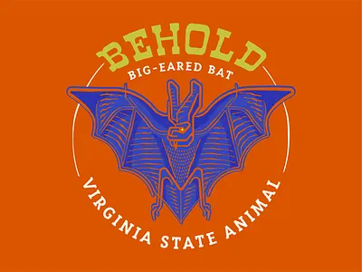 Home of the Bat Badge badge design flat illustration illustrator logo type typography vector