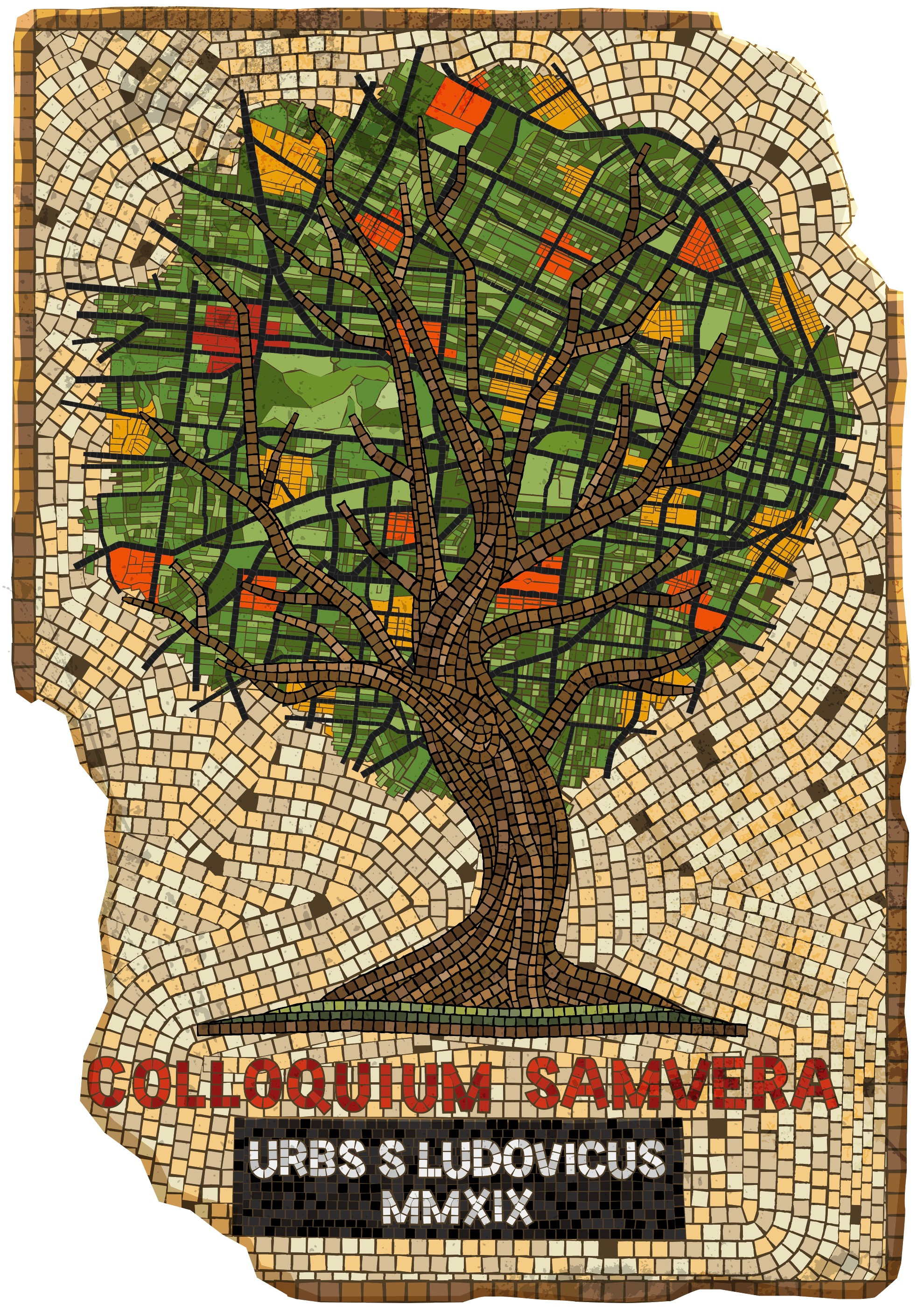 Mosaic Tree Illustration illustrator nature vector