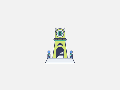 Lighthouse: Mike Wazowski branding designer daily logo daily logo challenge daily logo design flat design flat illustration icon illustration lighthouse logo a day logotipo logotypedesign