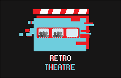 RETRO THEATRE LOGO illustration logo logo design logos vector