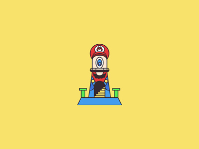 Lighthouse: Mario Bros branding design branding designer concept design dailylogochallenge flat design flat design flat icon flat illustration illustration illustration art illustrations lighthouse logo mario bros