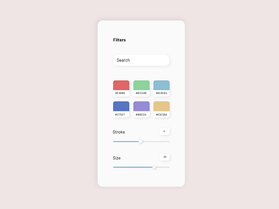 Filters colors filters search ui ui design uiux web