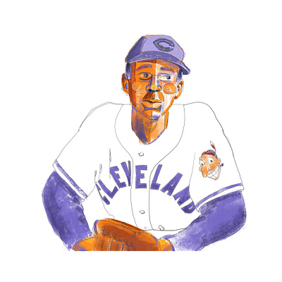 Satchel Paige baseball cleveland indians illustration ipadpro procreate satchel paige