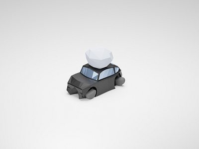 Crashed 3d blender cars crash illustration isometric lowpoly