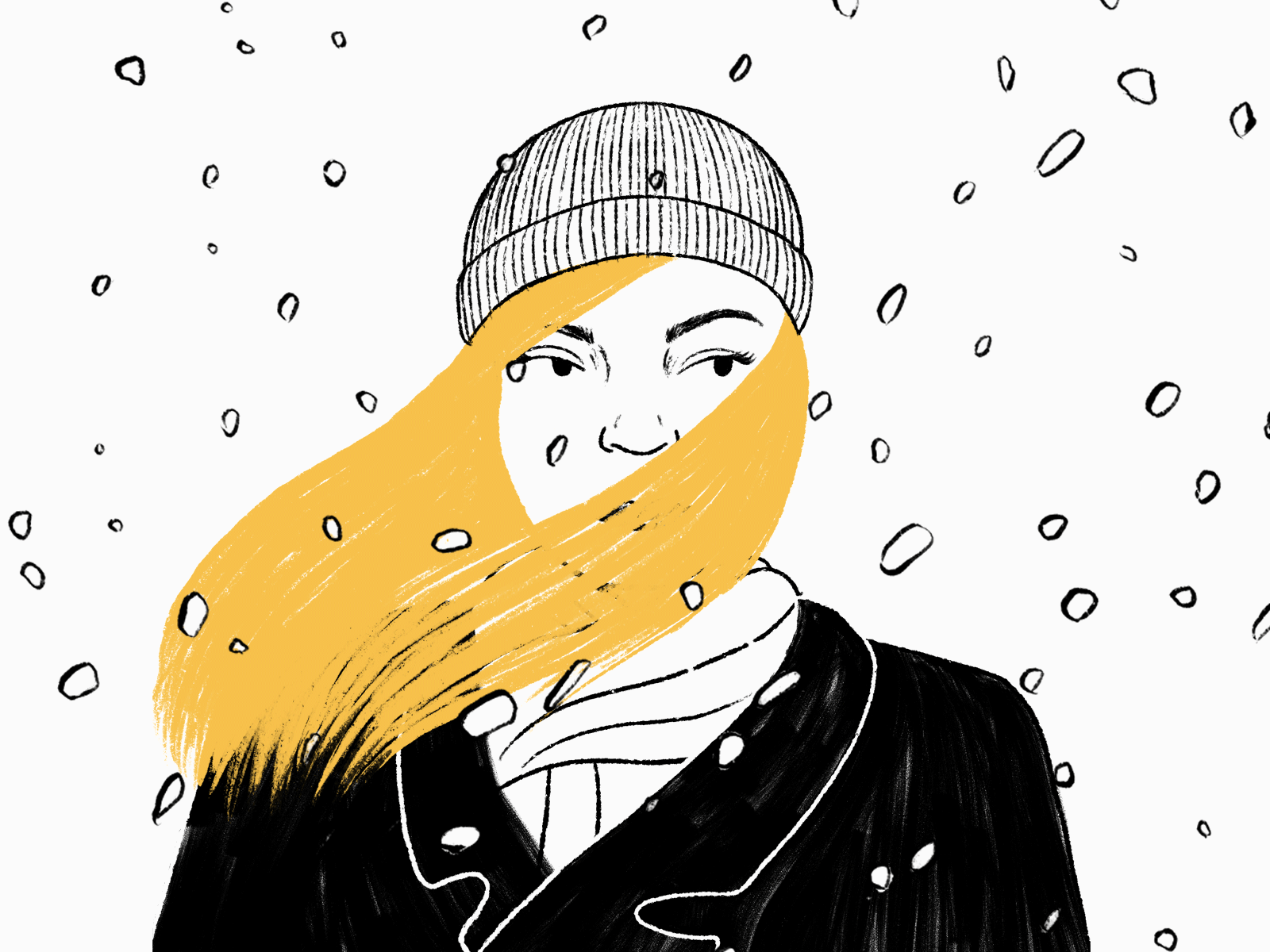 Freeze 2d animation 2danimation animation beanie cel animation drawing girl hair handdrawn illustration ink inktober inktober2019 motion procreate snow snowflake snowing weather woman