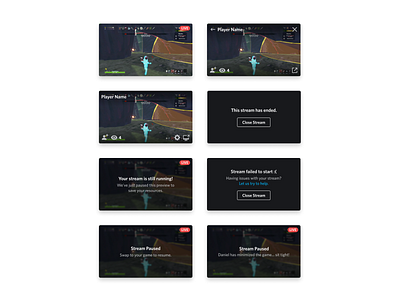 Picture in Picture Stream States discord friend streaming games gaming live picture in picture product design states streaming ui ux window