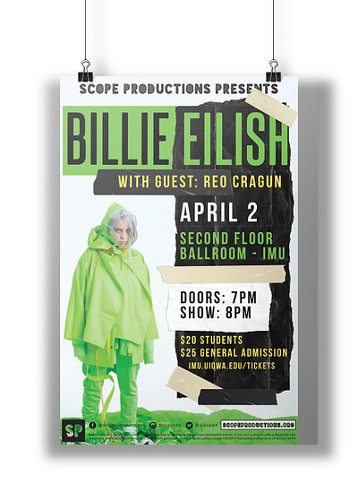 Billie Eilish Concert Poster Design concert music music art poster art