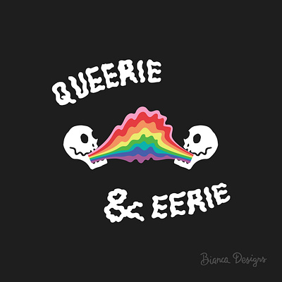 Queerie & Eerie adobe illustrator bianca designs custom type design halloween halloween design illustration lgbtqia pride sketch skulls spooky spooky text spoopy typography vector