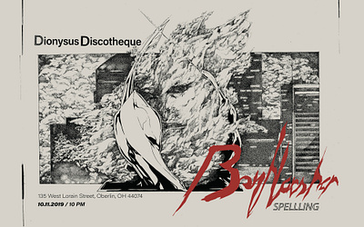 Boy Harsher with SPELLLING at Dionysus Disco, Ohio band design flyer gig poster graphic design illustration poster