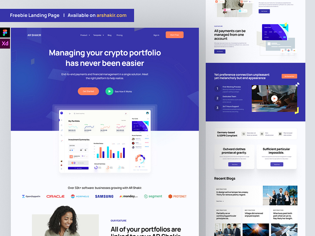 SaaS landing Page freebie by Mike Taylor for Landing Page Heaven on ...