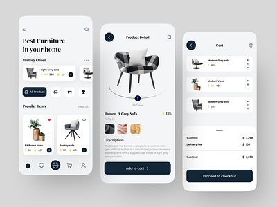 Furniture Shop Mobile App 3d animation branding clear design furniture furnitureapp furnitureui graphic design like logo mobile mobilephone motion graphics shopdesign site ui website