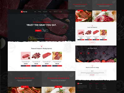 Online meat selling website design 🥩 beef butcher clean clean design dark ui landing page meat meat seller meat trader meats shop ui ui ux website