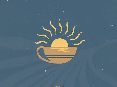 Stay Inspired art coffee design icons illustration simple stay inspired sun sunrise