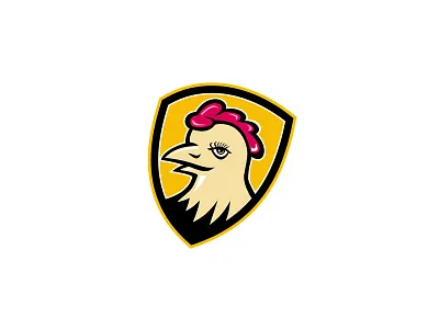 henHen Head Shield Mascothead mascot SHIELD animal beak bird brown hen chicken crest domestic farm farm animal fauna feather female fowl head hen icon livestock mascot poultry shield