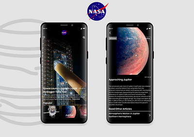 NASA Mobile App Design article black galaxy information mobile app nasa ui ui design ux