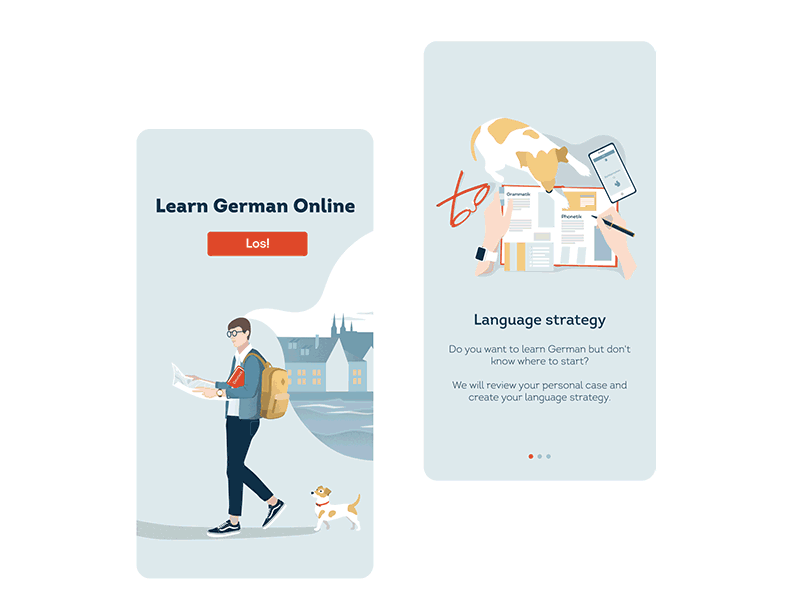 Online language school flat illustration flatdesign illustration language learning language school student ui