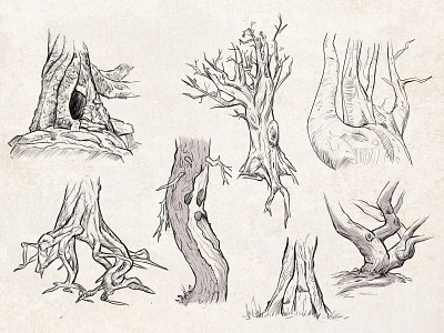 Sketches: Trees 2 dailyart drawing illustration inktober inktober2019 lineart nature sketch sketchbook sketches trees