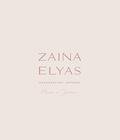 Zaina Elyas Secondary Logo Design apparel logo elegant logo fashion brand fashion branding feminine logo design logomark pink secondary logo stacked logo typography