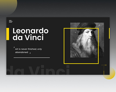 da Vinci Page Concept adobe design landing layout page page design ui ux web website