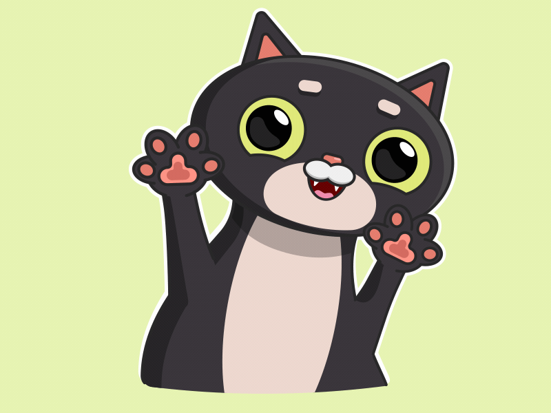 Cat Theodore animals art cartoon cat cats design gif hello illustration illustrator stickers vector кот