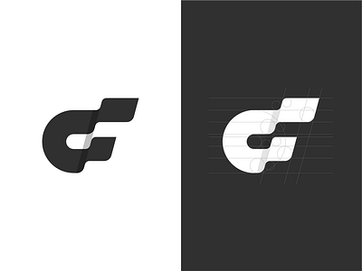 CF + Grid branding golden ratio icon lettermark logo mark minimal monogram symbol