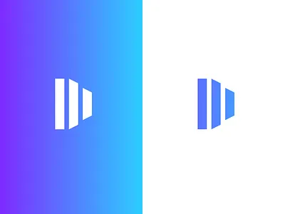 D Logo design flat gradient icon illustration logo typography vector