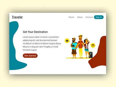 Get Your Destination design landing page ui ux web