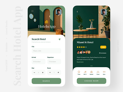 Hotel Booking App 2019 trend app app design clean colour design hotel app hotel booking hotel branding minimal popular productdesigner trend trendy ui uidesign uidesigner uiux ux uxdesigner