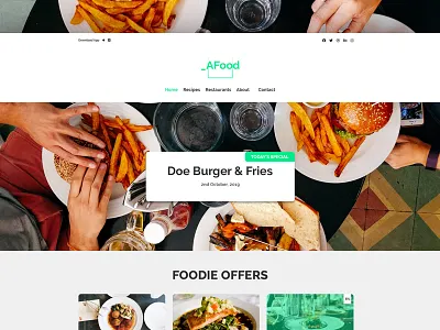 _A Food - FREE PSD design designer dribbble free psd homepage homepage design homepagedesign mravinash photoshop psd design