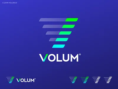 VOLUM | Logo Design accurate blockchain brand identity crypto cryptocurrency gradients investing lettermark logo logo grid tech tokens