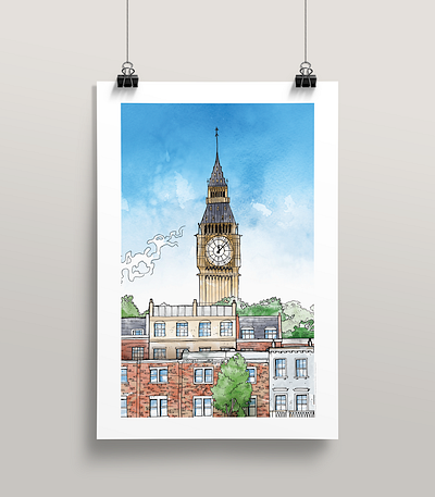 London (40x60cm) illustration london poster