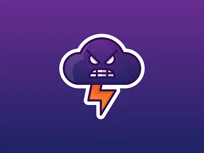 Thundero Icon angry cloud icon icon designer lightning purple thundero
