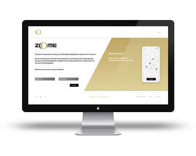 ZOOME Landing page golden landing page landingpage photography startup web design white gold and black zoome zoome startup