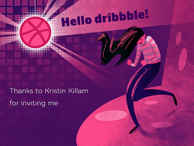 Dance of happiness dancing digital illustration dribbble girl hello dribble illustration party